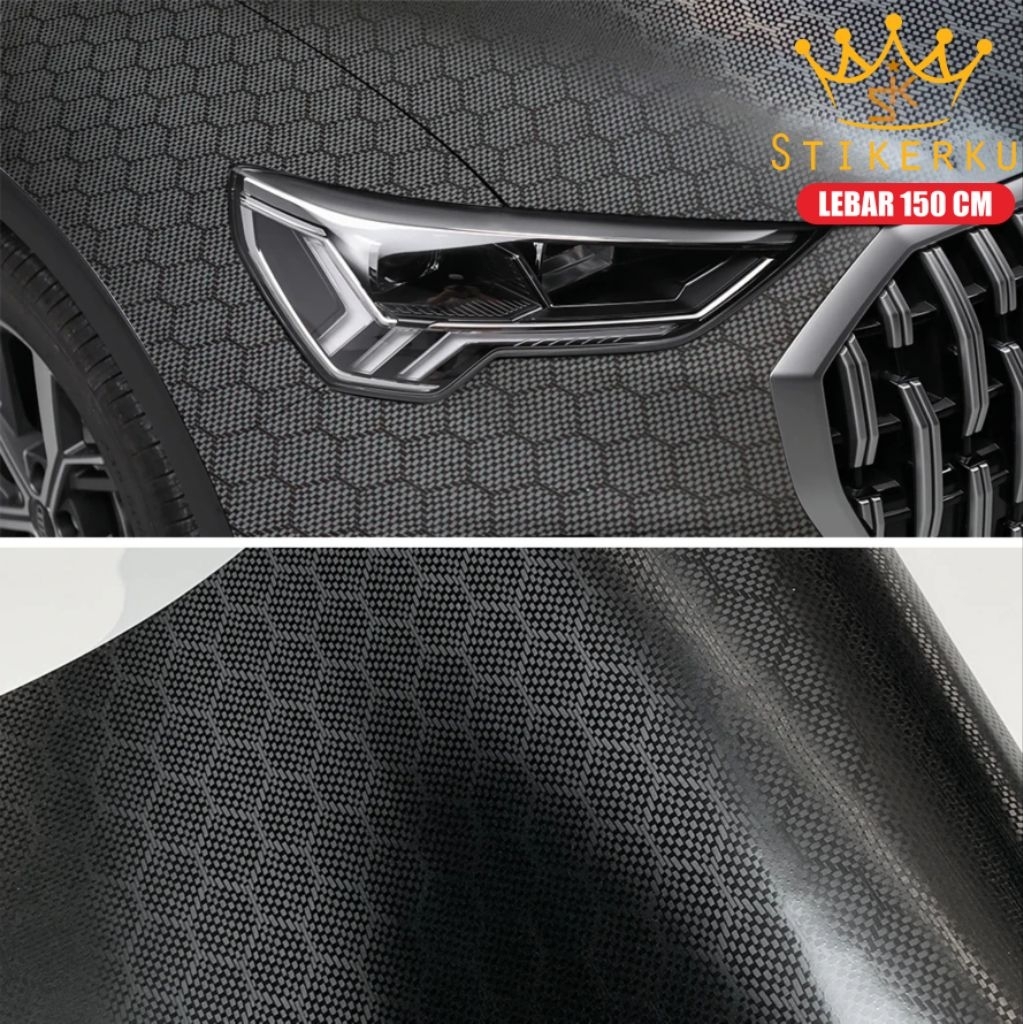 Stiker Skotlet Carbon  GLosy Doff Kap Mobil Lebar 150 Cm