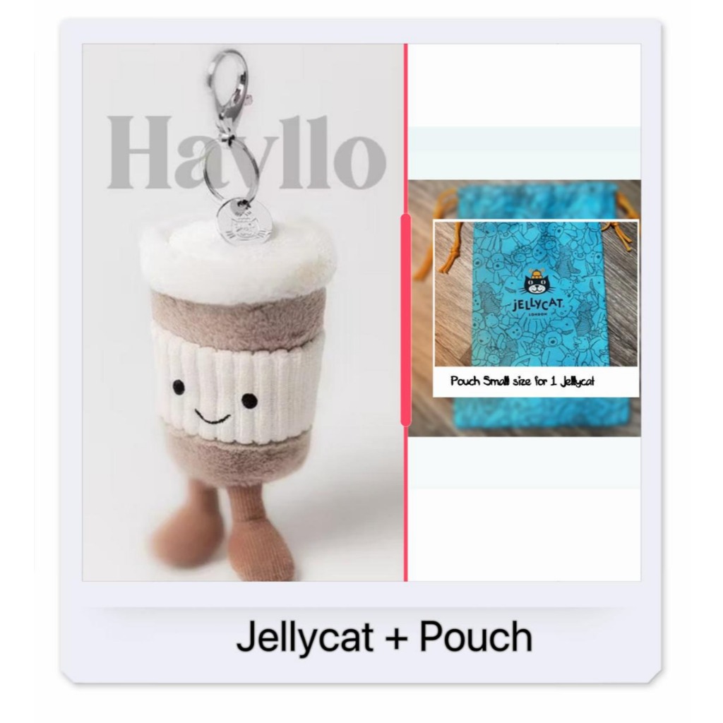 READY STOCK JELLYCAT Amuseables Coffee-To-Go Bag Charm Jellycat Takeaway Coffee Latte Boneka Origina