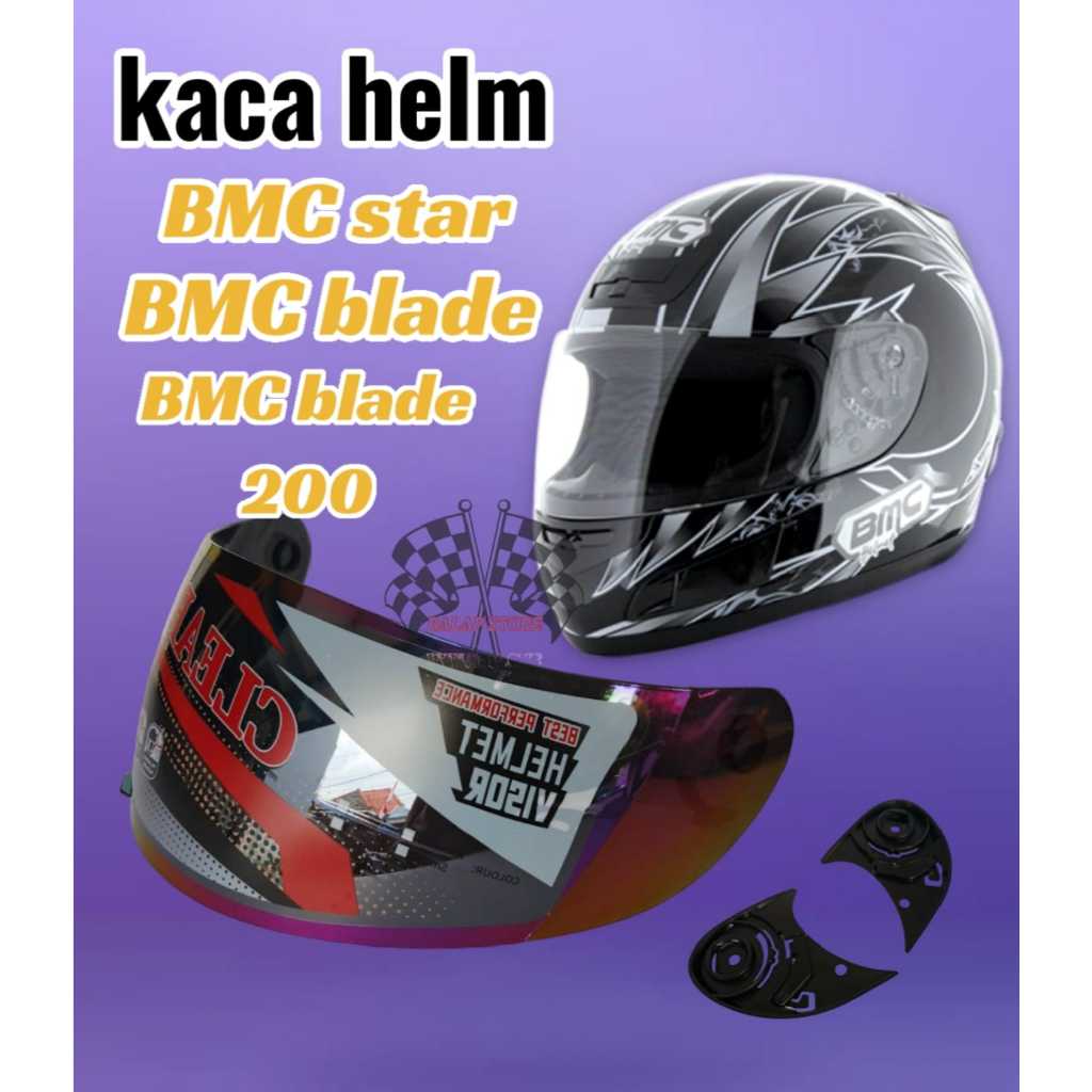 Kaca helm bmc star,  visor helm bmc blade, visor helm bmc blade 200 gratis rachet pnp