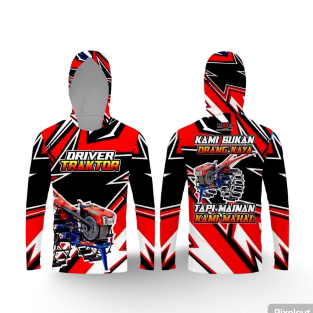 Jersey Traktor Dryfit Adem Nyaman Lengan Panjang Baju Petani Full Printing Sublimasi