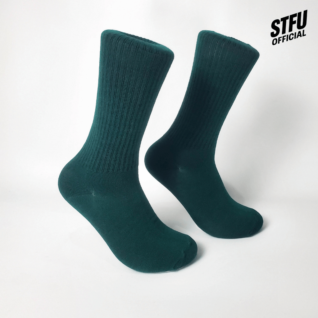 STFU Kaos Kaki Basic Polos Pria Wanita Dewasa Warna Hijau Botol Premium