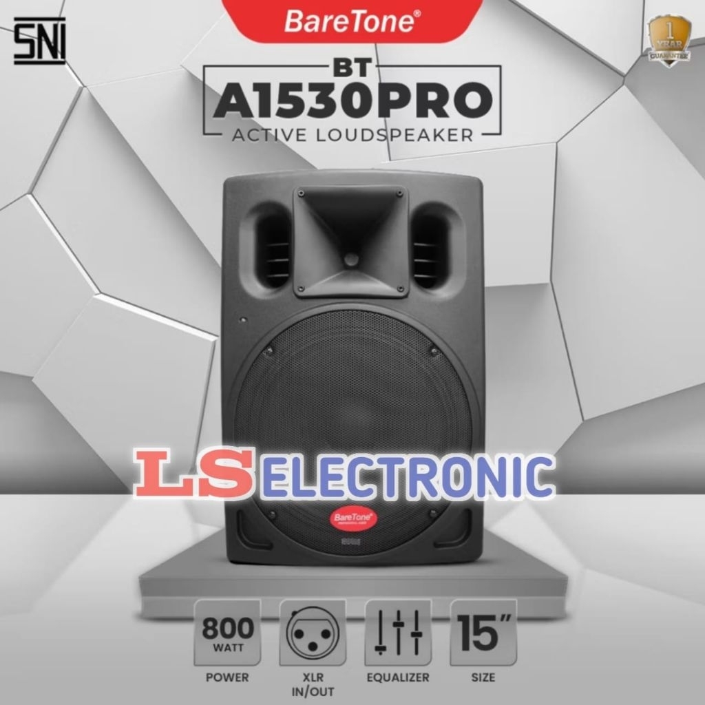 Speaker Aktif 15 Inch RMS 800 Watt BareTone BT-A1530PRO / BT A1530 PRO Original Garansi Resmi