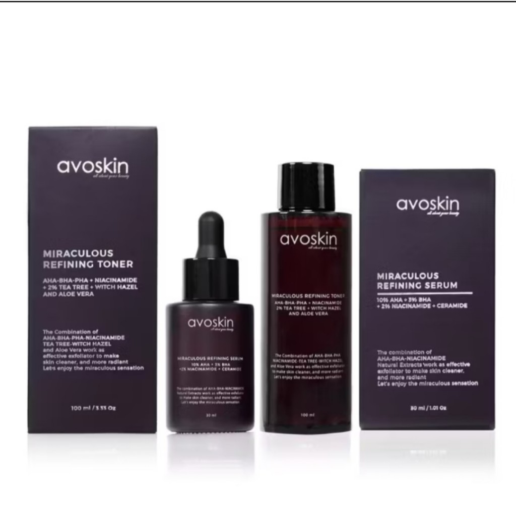 Avoskin Miraculous Series Toner Dan Serum Untuk Kulit Acne Prone