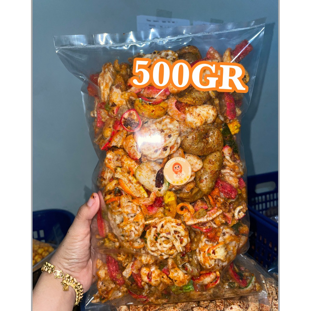 

500GR VIRAL KERUPUK SEBLAK CAMPUR AROMA PEDAS DAUN JERUK