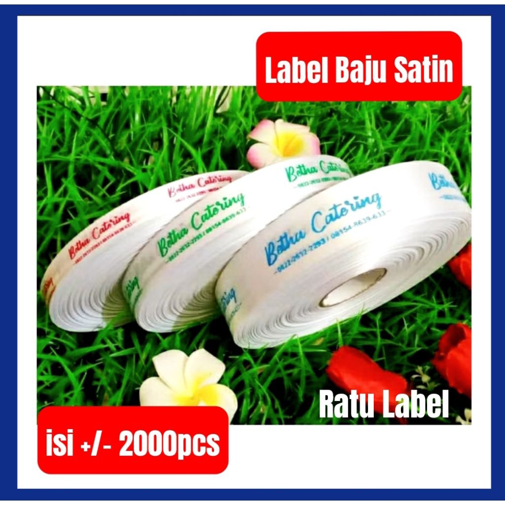 

label baju hijab murah pita satin custom lebar 2cm 120rb isi 2000an