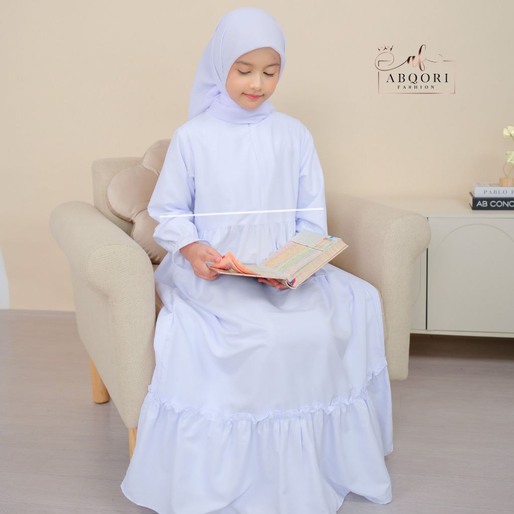Gamis Putih Anak Manasik TK TPA TPQ Mikro Premium 5-13 Thn | Abqori
