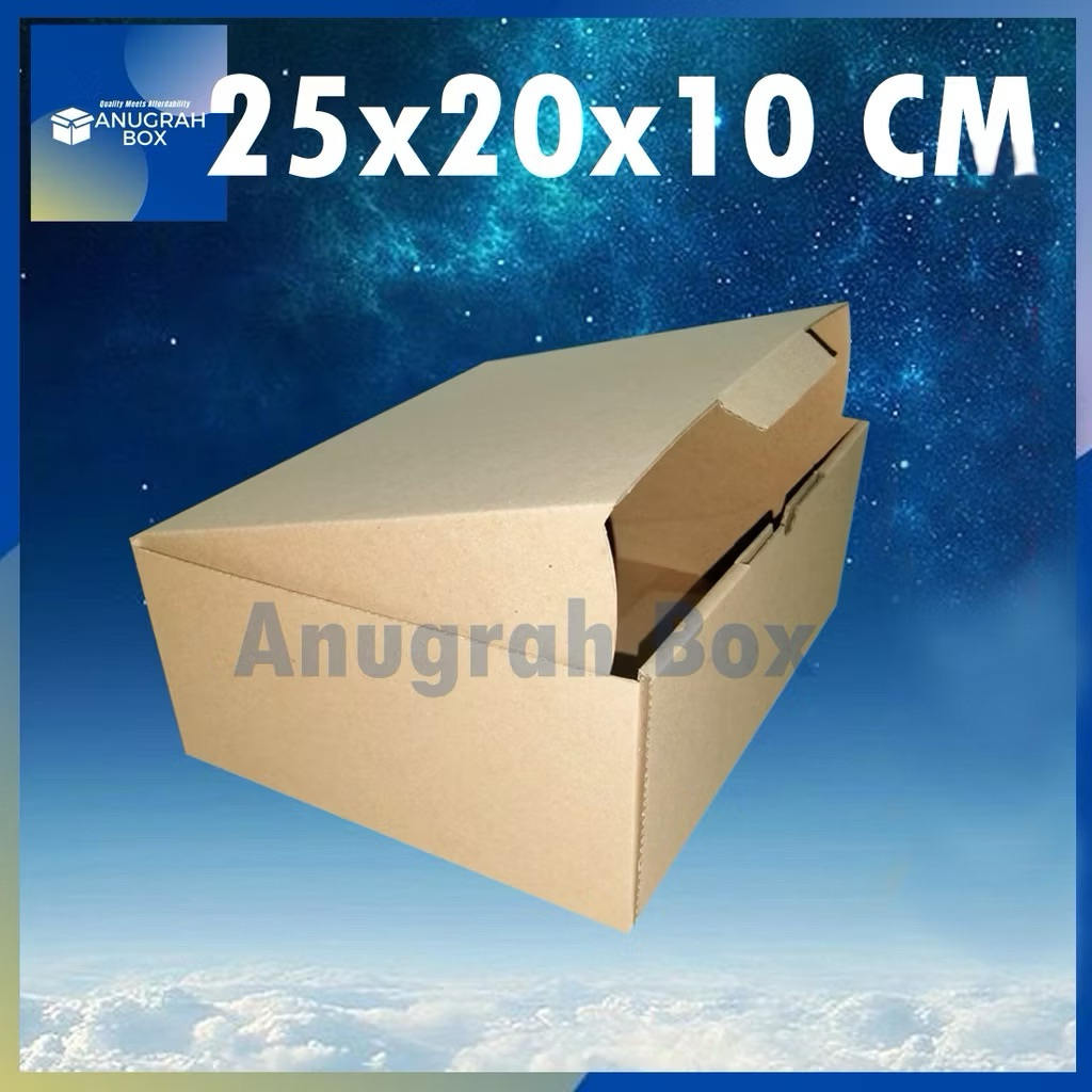 

Kardus Dus uk 25x20x10 cm ( ECER ) Die Cut Box Kotak Packing Aksesoris Baju Makanan Pizza Hijab