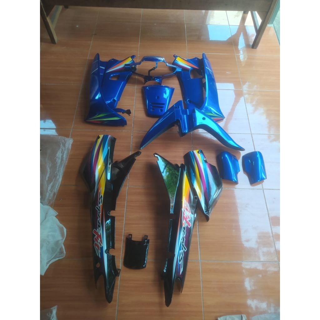 Cover body full set halus supra fit lama warna biru