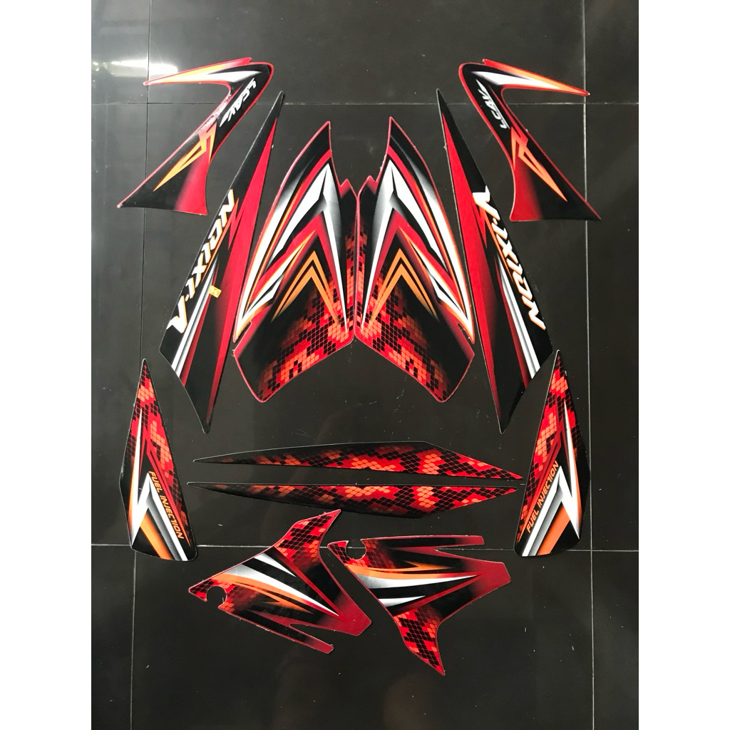 STRIPING STIKER VIXION 2008 2009 HITAM MERAH