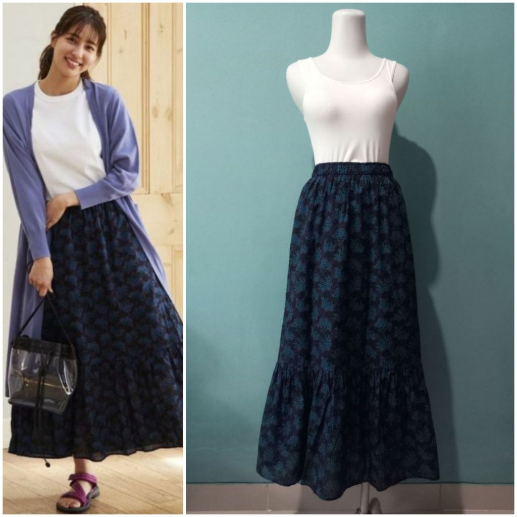 UNIQLO x ANNA SUI Tiered Long Skirt