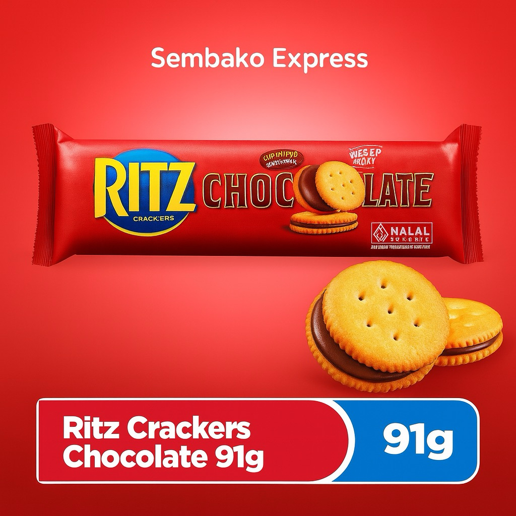 

Ritz Crackers Chocolate Pack 91g | Camilan Biskuit Isi Coklat