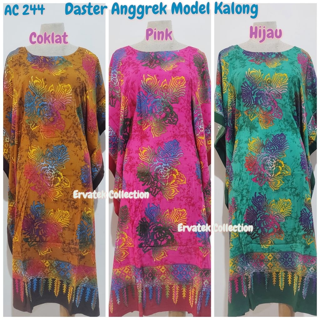 Daster Batik Anggrek Collection AC 244 Model Kalong / Baju Tidur Batik Katun Halus HOMEMADE
