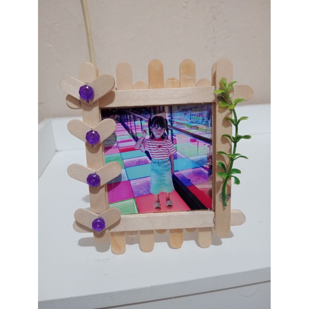 prakarya bingkai foto stik es krim anak sekolah TK & SD