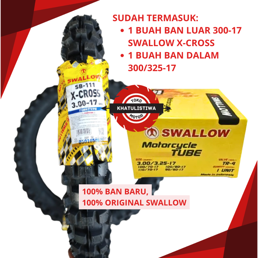 PAKET BAN CANGKUL BAN CROSS 250 17 / 275 17 / 300 17 BAN LUAR BAN DALAM 250 17 / 275 17 / 300 17 BAN