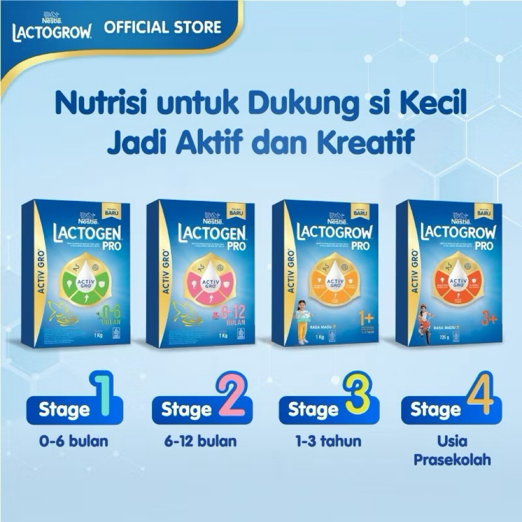 

LACTOGEN 0-6 & 6-12 1kg - LACTOGROW 1+ 3+ 1kg Nestle Susu Formula Bayi Madu Vanila