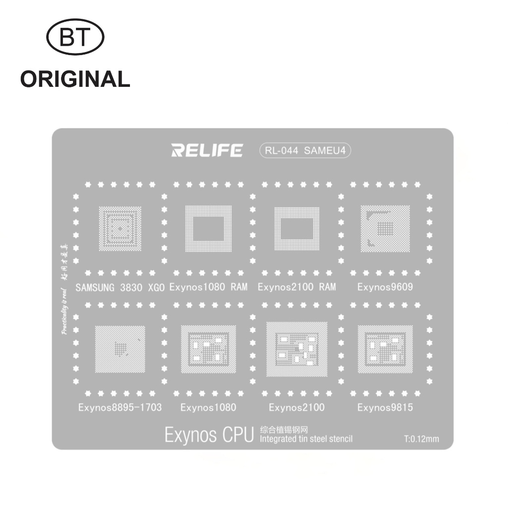 STENCILS CETAKAN REBALL IC BGA CPU RELIFE RL-044 SAMUE4 SAMSUNG 3830 XGO - EXYNOS 1080 RAM - 2100 RA