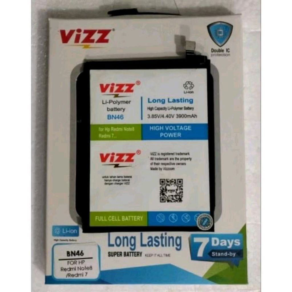 Baterai Vizz BN46 for Redmi Note 8 / Redmi 7 3900mAh ORI Vizz