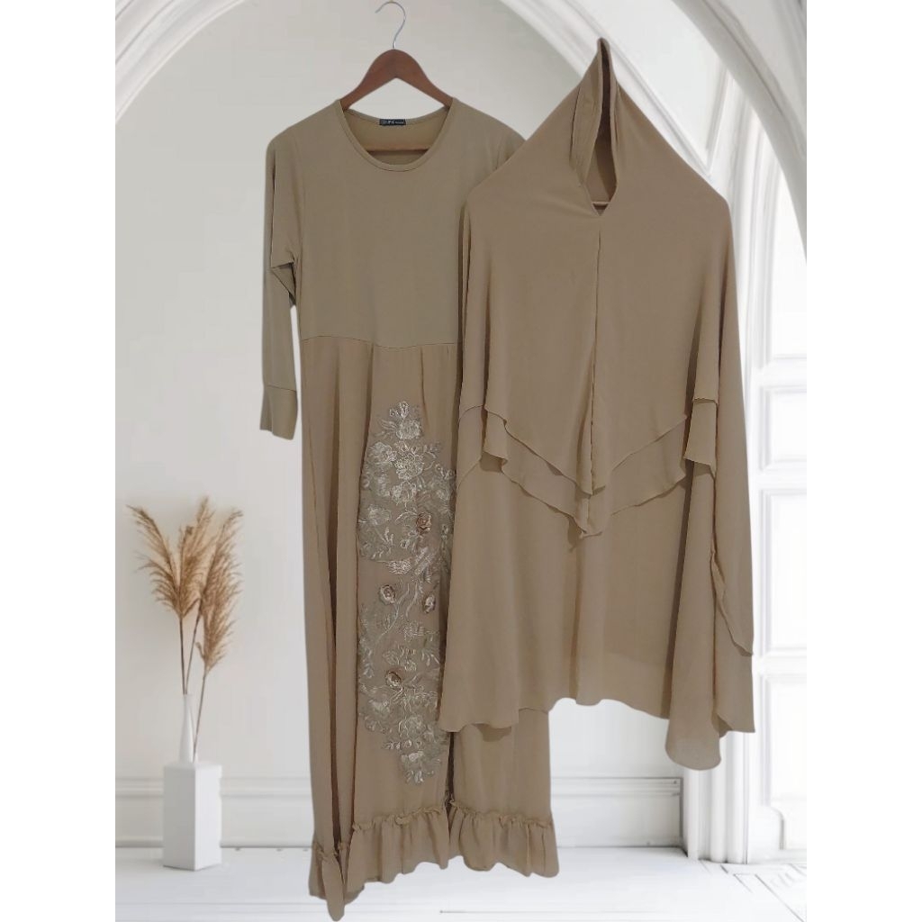 [BISA COD] TSC GAMIS CERUTY BABYDOLL SET KHIMAR BY UPIK BUSANA