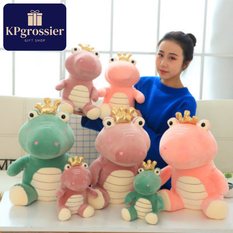 Boneka Dino Dinosaurus Trex King Jumbo Lucu Warna Hijau Pink 32 Dan 51 Cm