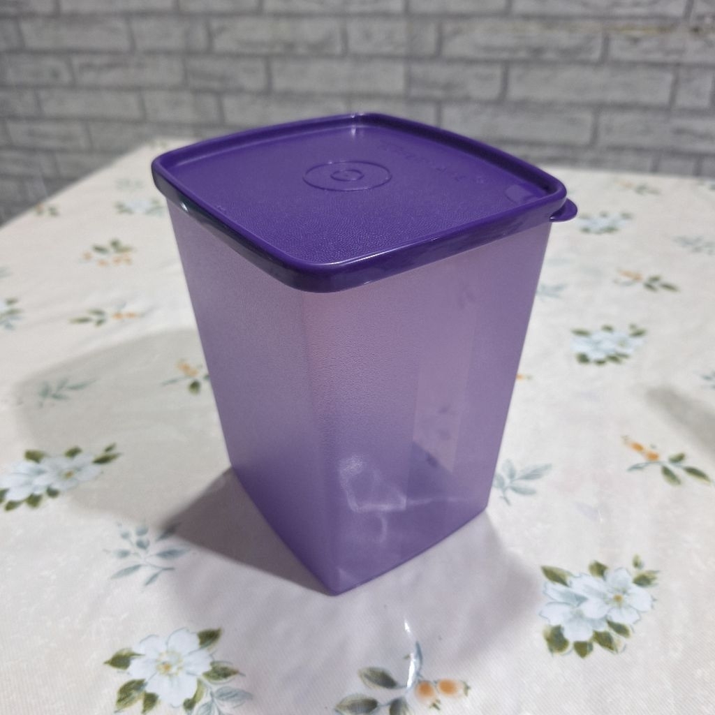 Toples Kotak Tupperware Ukuran Besar - Toples Bentuk Kotak Original Tupperware  - Toples Ungu