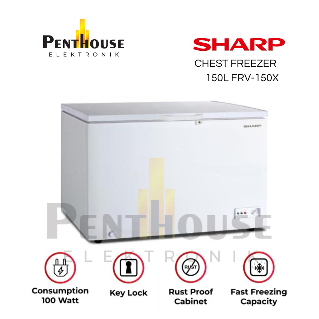 Sharp Kulkas FRV-150X Chest Freezer White 150L / FRV 150 X 150 Liter