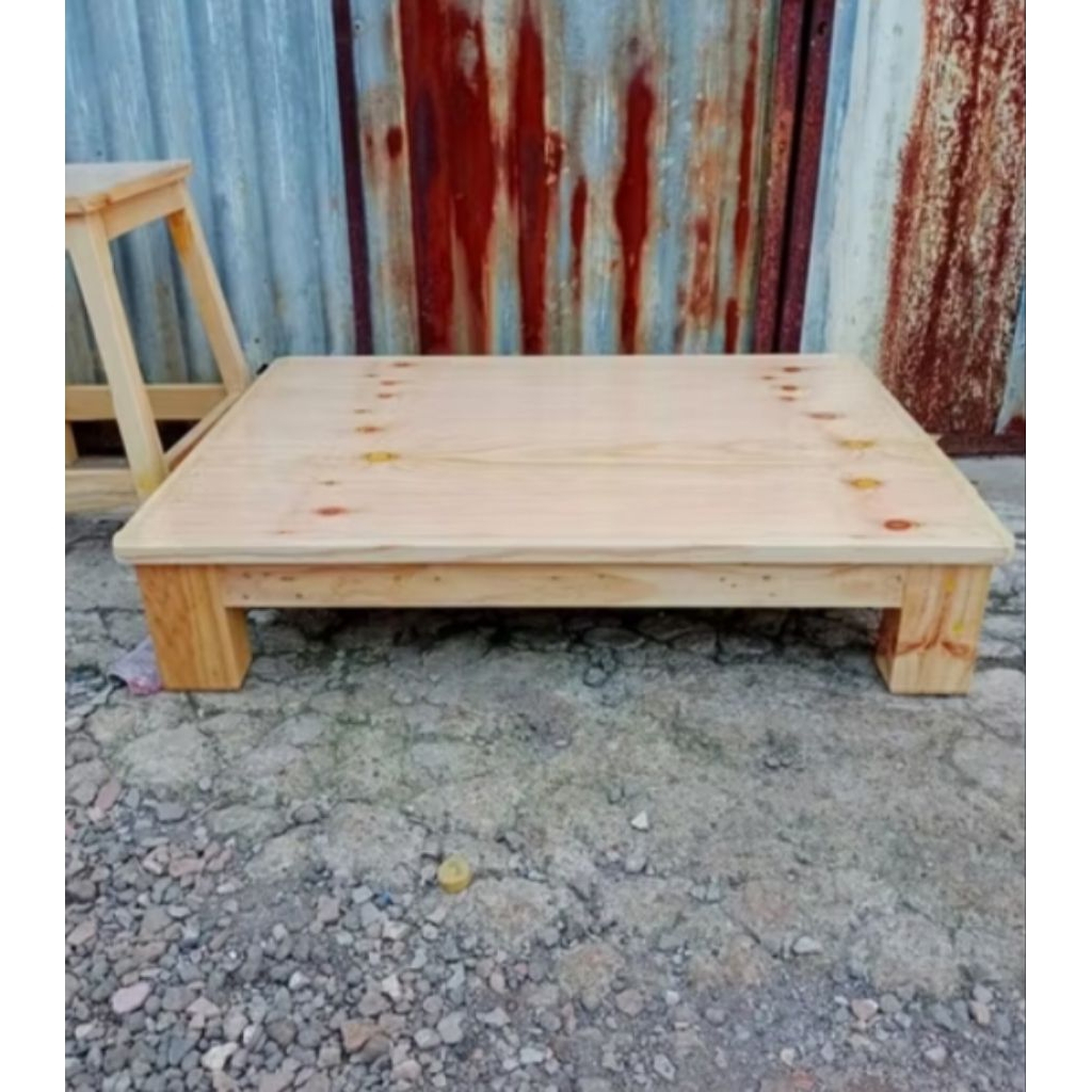 meja tatakan kulkas kayu mahoni keras dan awet