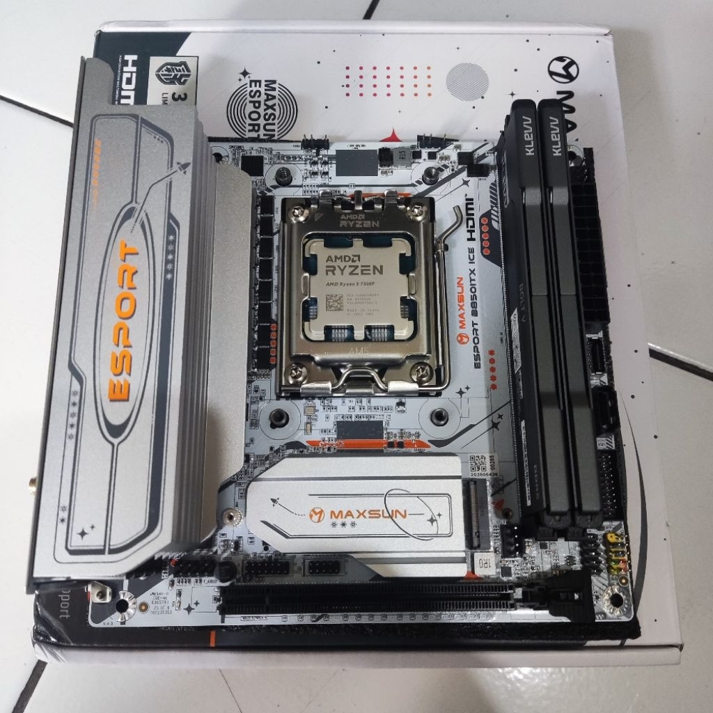 CPU + MOBO ITX AMD RYZEN 5 7500F & MAXSUN E-SPORT B850i WIFI ICE DDR5