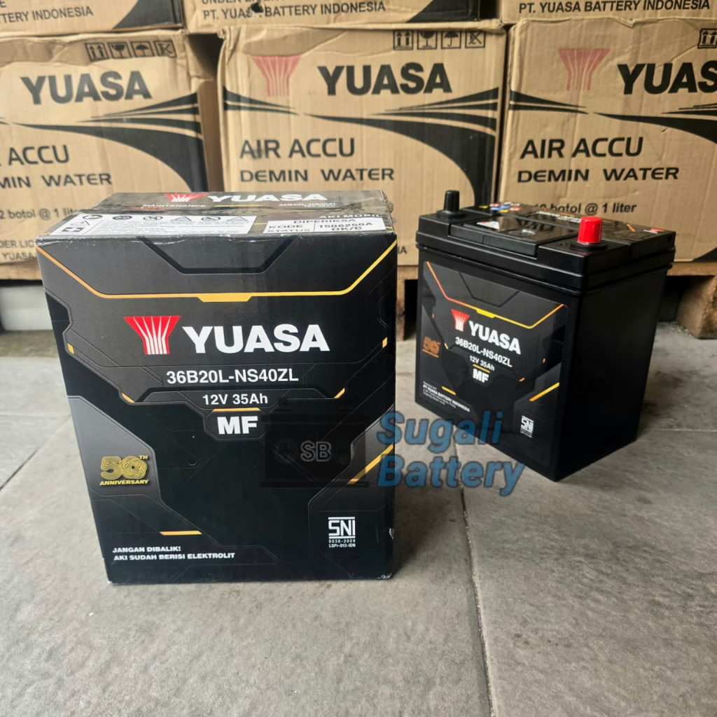 Aki Mobil Aerio, Karimun Baleno YUASA NS40ZL MF Aki Kering 35Ah ORIGINAL YUASA