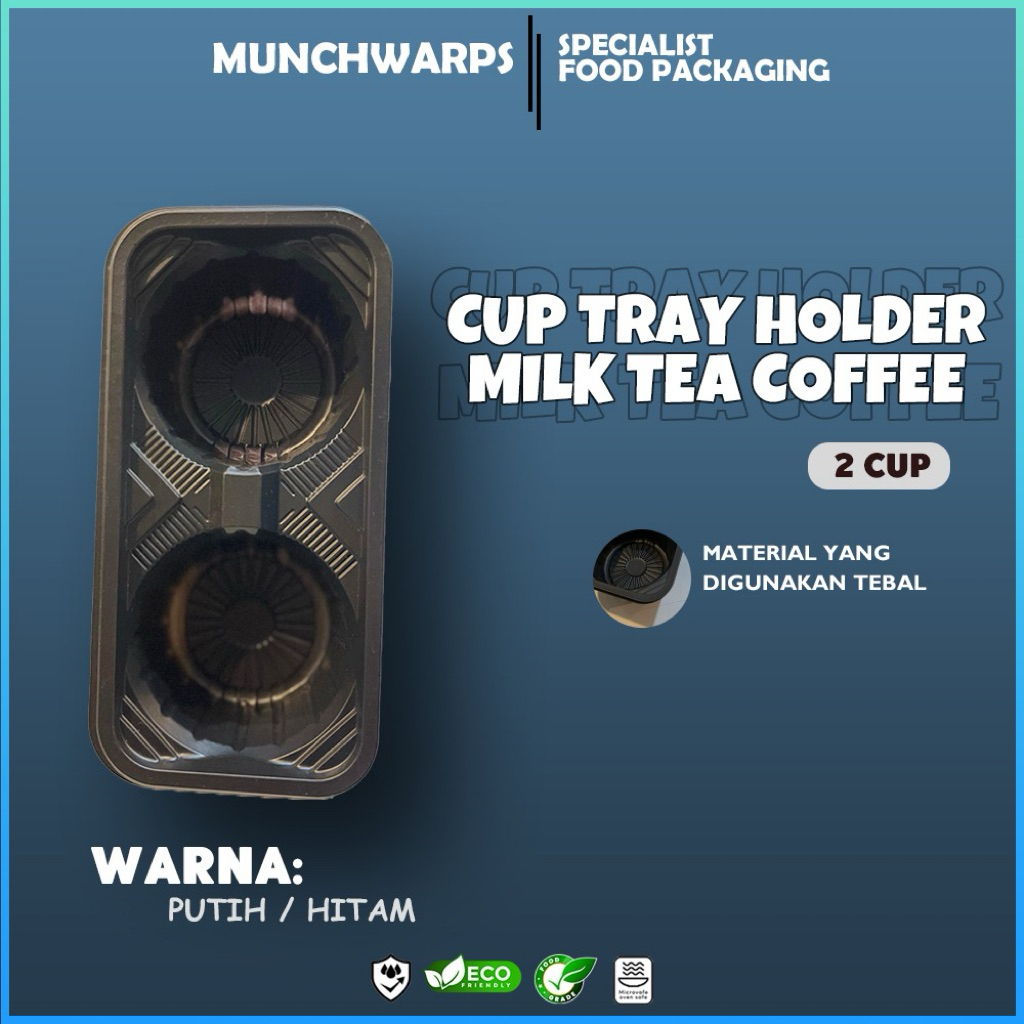 Drink Tray Take Away  Persegi Panjang Isi 2 Cup Tatakan Gelas Minuman Plastik Cup Tray Holder