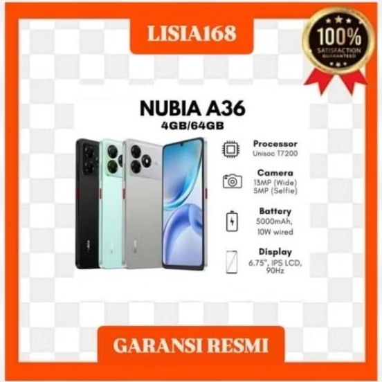 ZTE NUBIA A36 RAM 4/64 GARANSI RESMI ZTE