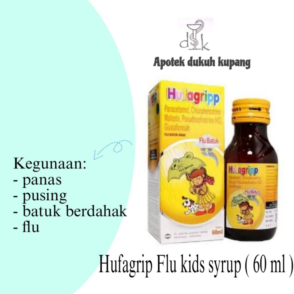 Hufagrip flu dan batuk berdahak syrup 60 ml,,,