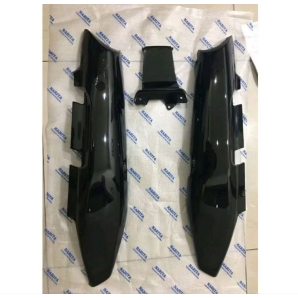 COVER BODY SAMPING SUZUKI TORNADO GS / SHOGUN KEBO WARNA HITAM SET STIKER STRIPING