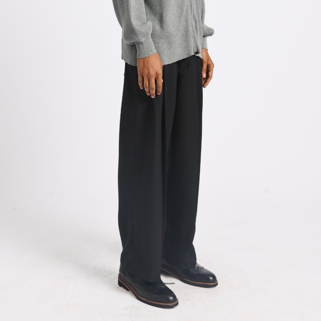 Oxford Society Lombard Pleats Trousers Black