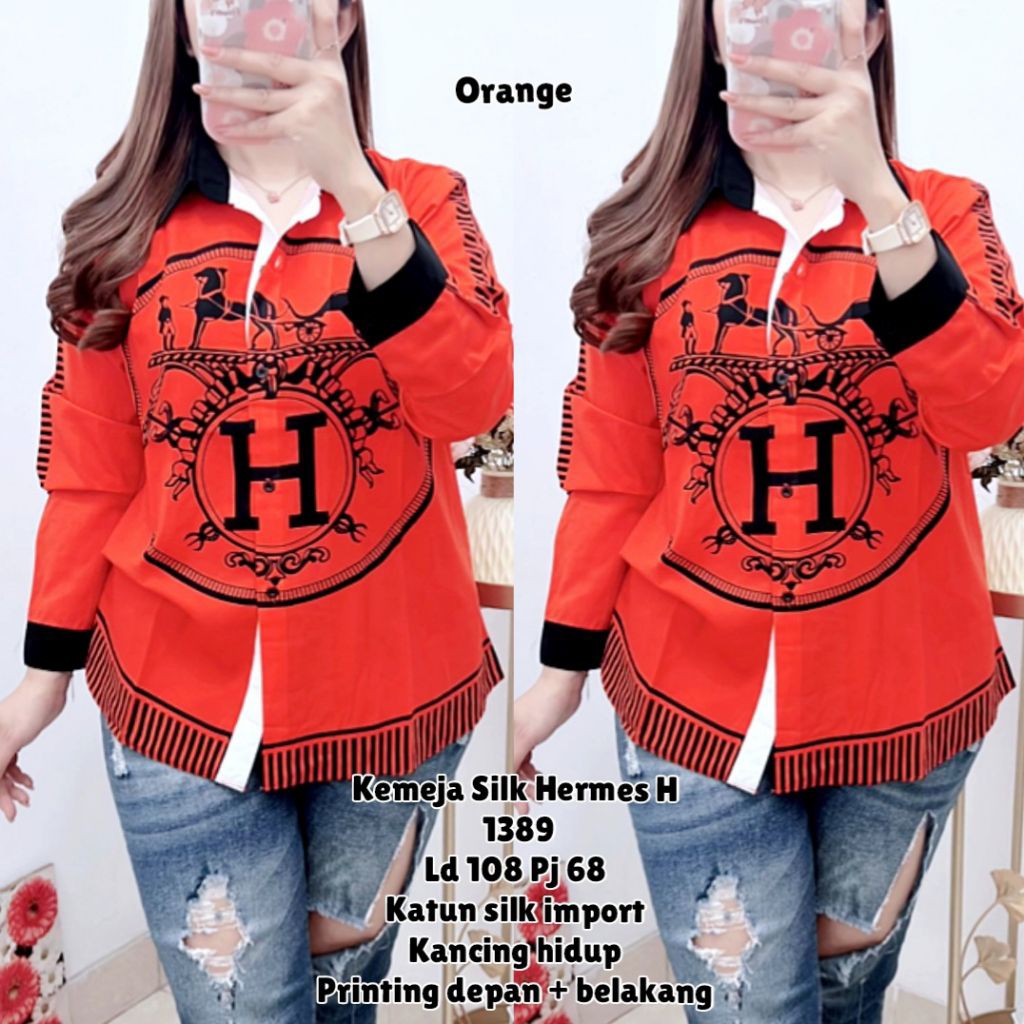 Atasan G.1389 Kemeja Silk H Import - GF