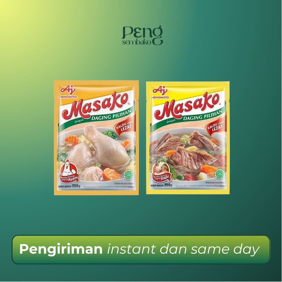 

MASAKO Bumbu Penyedap Kaldu Ayam / Sapi Dus (250g x 48pcs)