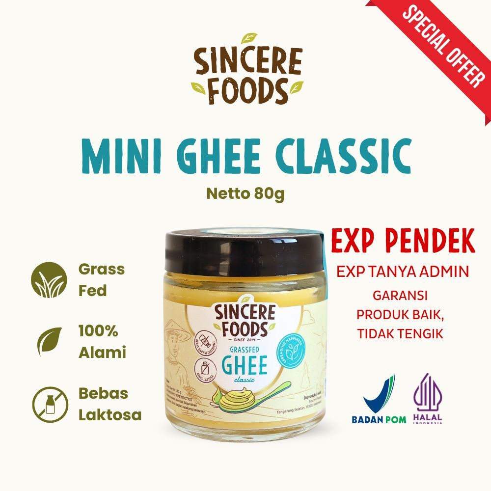 

PROMO Grass fed Ghee CLASSIC 80G Clarified Butter Minyak Samin - Sincere Foods