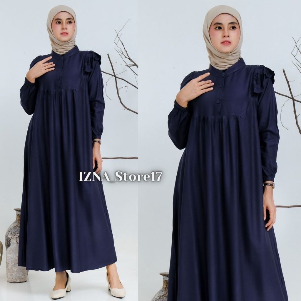 Midi Dress RAYON TWILL PREMIUM / MIDI DRESS Busui / Midi dress PREMIUM Rayon Twill / DRESS WANITA MU