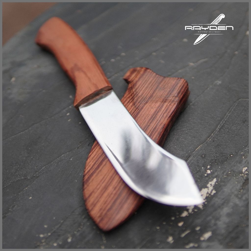 Pisau dapur BAJA seset model Bullnose SUPER TAJAM 13 cm Bahan Bandsaw Germany finishing mirror handl