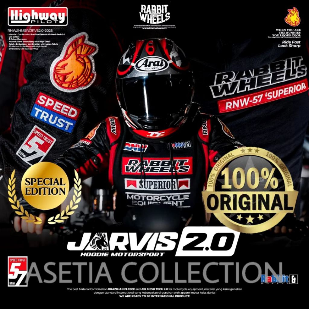 HOODIE RABBIT AND WHEELS JARVIS V2 | INCLUDE PROTECTOR | NEW | ORIGINAL