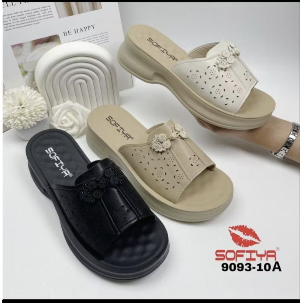 SOFIYA ORI 9093 10A SANDAL WEDGES WANITA IMPORT / SENDAL SELOP 4,5CM