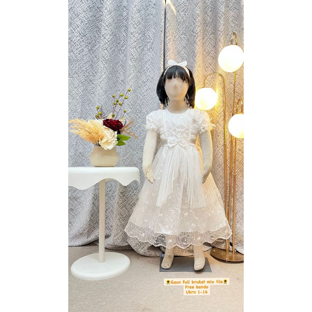 DRESS PESTA ANAK PEREMPUAN USIA 3 - 8 TAHUN / BAJU DRESS PESTA  ANAK TERBARU - PAKAIAN PESTA ULANG T