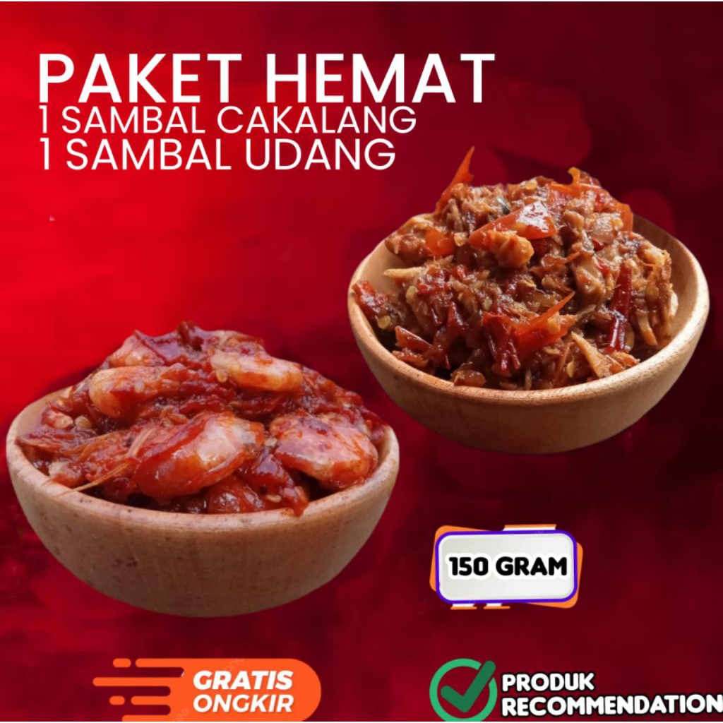 

Paket Super Hemat 1 Sambal Udang Dan 1 Sambal Cakalang Halal Homemade