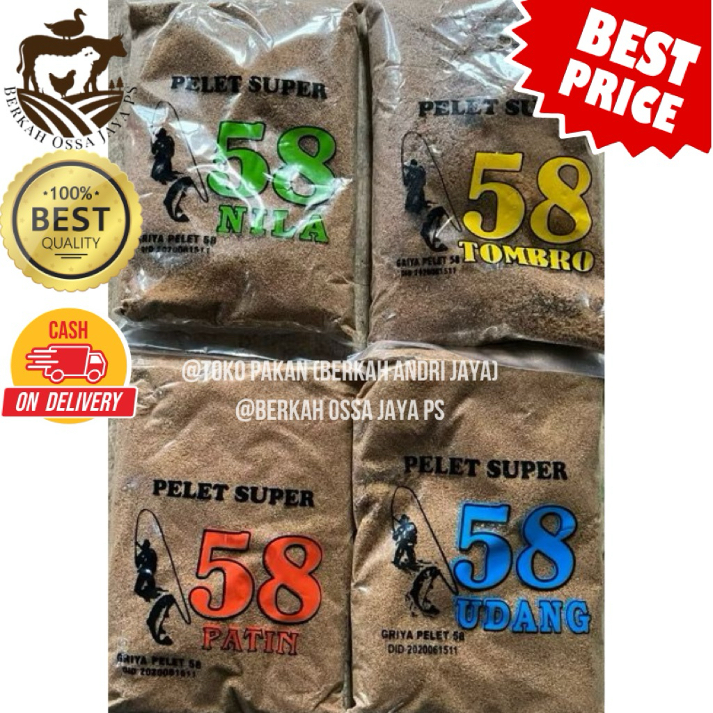 PELET SUPER 58 Untuk Patin, Tombro, Nila, dan Udang