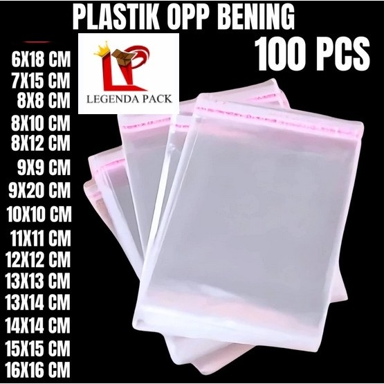 100 PCS - Plastik polos OPP Seal Bening 6x18 - 16x16 isi 100 lembar / Plastik serbaguna untuk Kue Ro