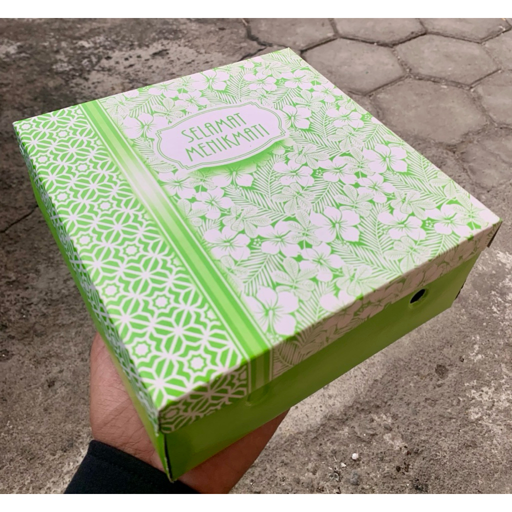 Dus Nasi/Snack Tebal | Kardus Nasi uk 20x20x7 | Kardus Motif |