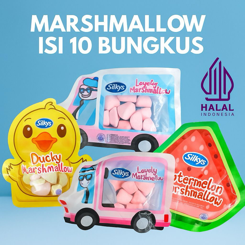 

Marshmallow Silkys Hati Bebek Semangka Silkys isi 10 bungkus / Snack anak marsmalow