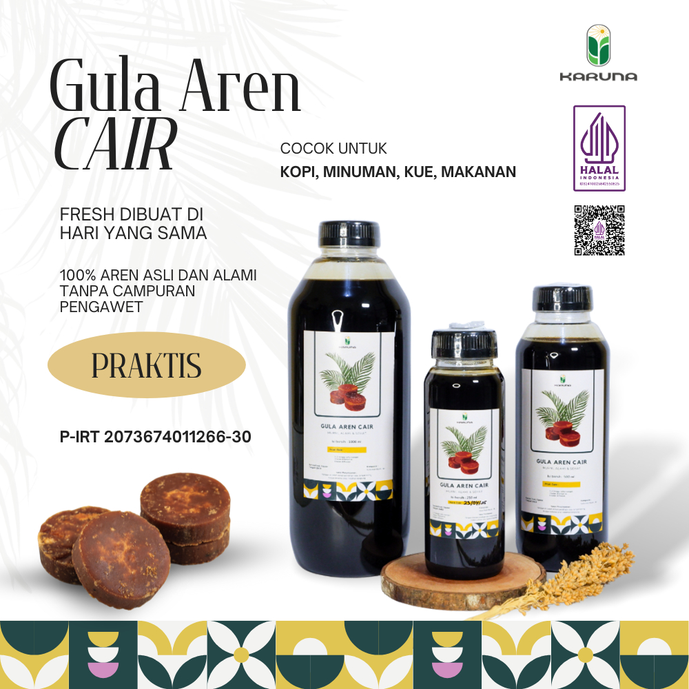 

Gula Aren Cair Murni Asli 1 liter (1000 ml) 100% Halal tanpa pengawet