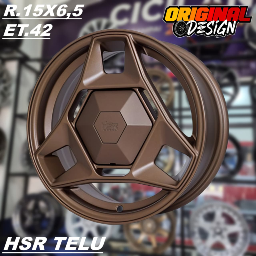 Promo Velg Ring 15 HSR TELU R15 Warna Bronze Lubang Baut 4 Free Ongkir