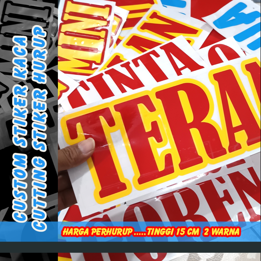 

Stiker Gerobak Jualan tinggi 15 cm 2 Warna stiker Etalaseu/Stiker Hurup Custom/stiker toko/stiker Usaha/stiker kaca neonbox dll