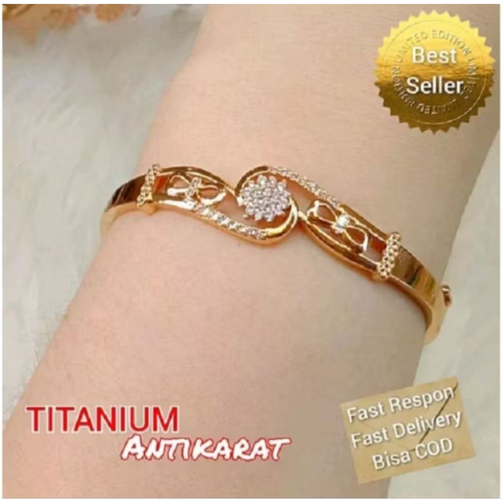 perhiasan wanita [ Gelang tangan kolong wanita titanium ] perhiasan titanium jewelry
